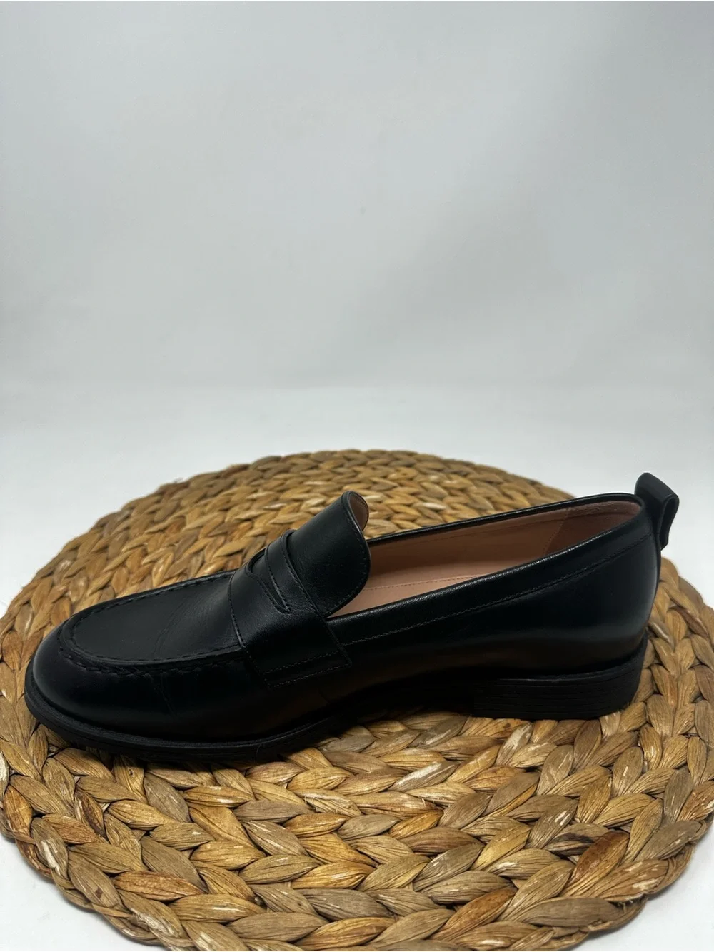 COLE HAAN Stassi Leather Penny Loafer Black Size 8 Women's